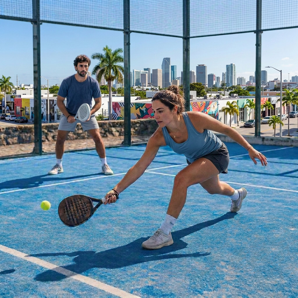 Two members playing padel
