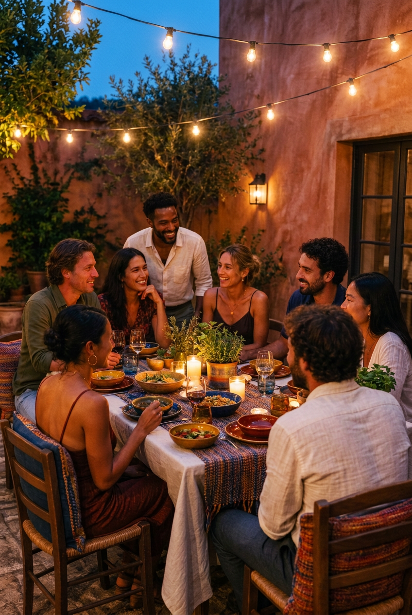 Members laughing around a table